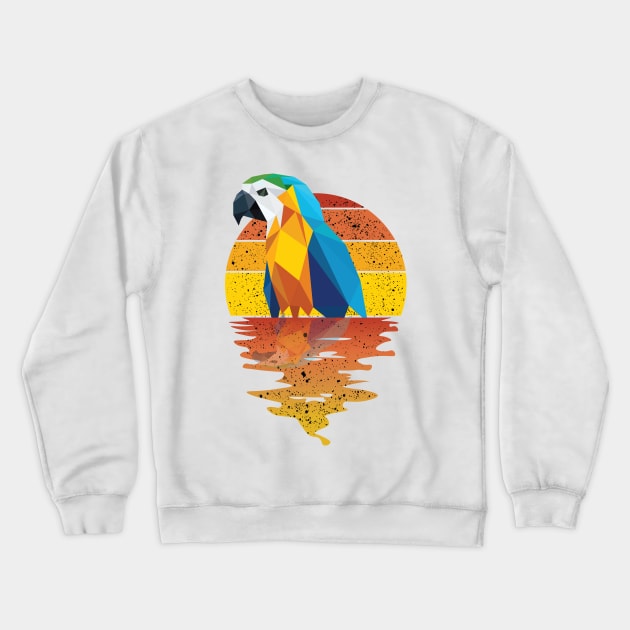 Vintage cute bird reflected on lights of moon Crewneck Sweatshirt by mutarek